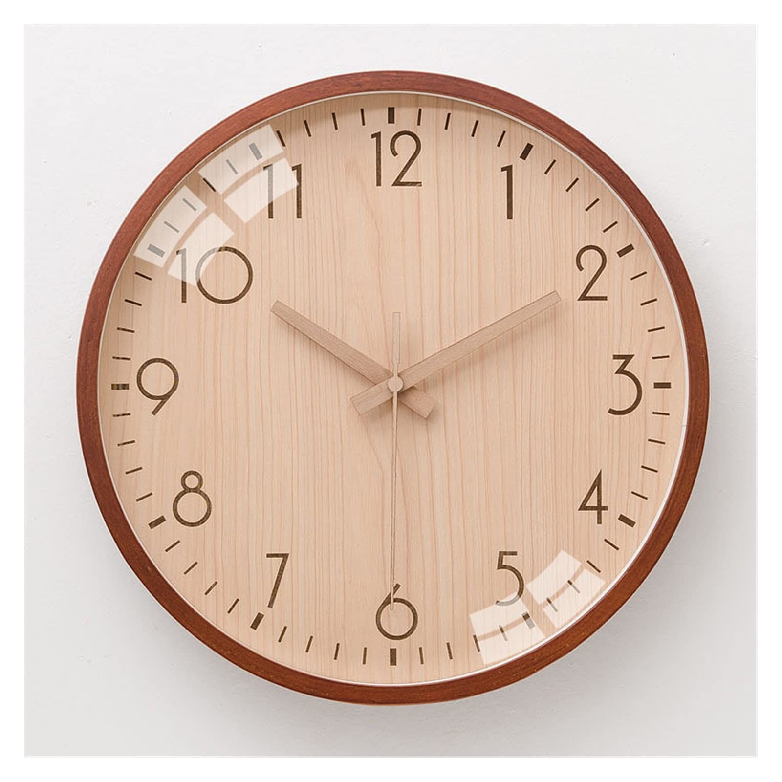 Orologio da parete, Orologio da parete in legno massello europeo for la casa semplice Design moderno con puntatore a registro for sala pranzo Reloj De Pared(B,10inch)