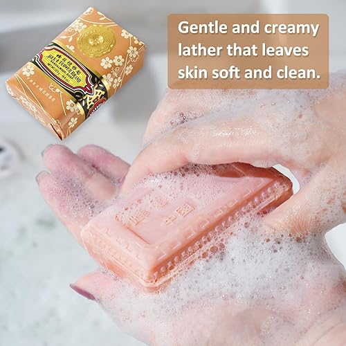 Miniatura 6 de Bee & Flower Barra de jabón de sándalo, jabón hidratante de baño, barras de jabón que nutre tu piel, 4.4 onzas (paquete de 4)