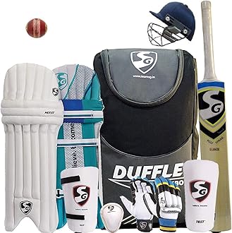 Full Cricket Kit with Duffle Bag: Full Size for Man (Adult), Nylon, Multi Colour, Full KIT WDB