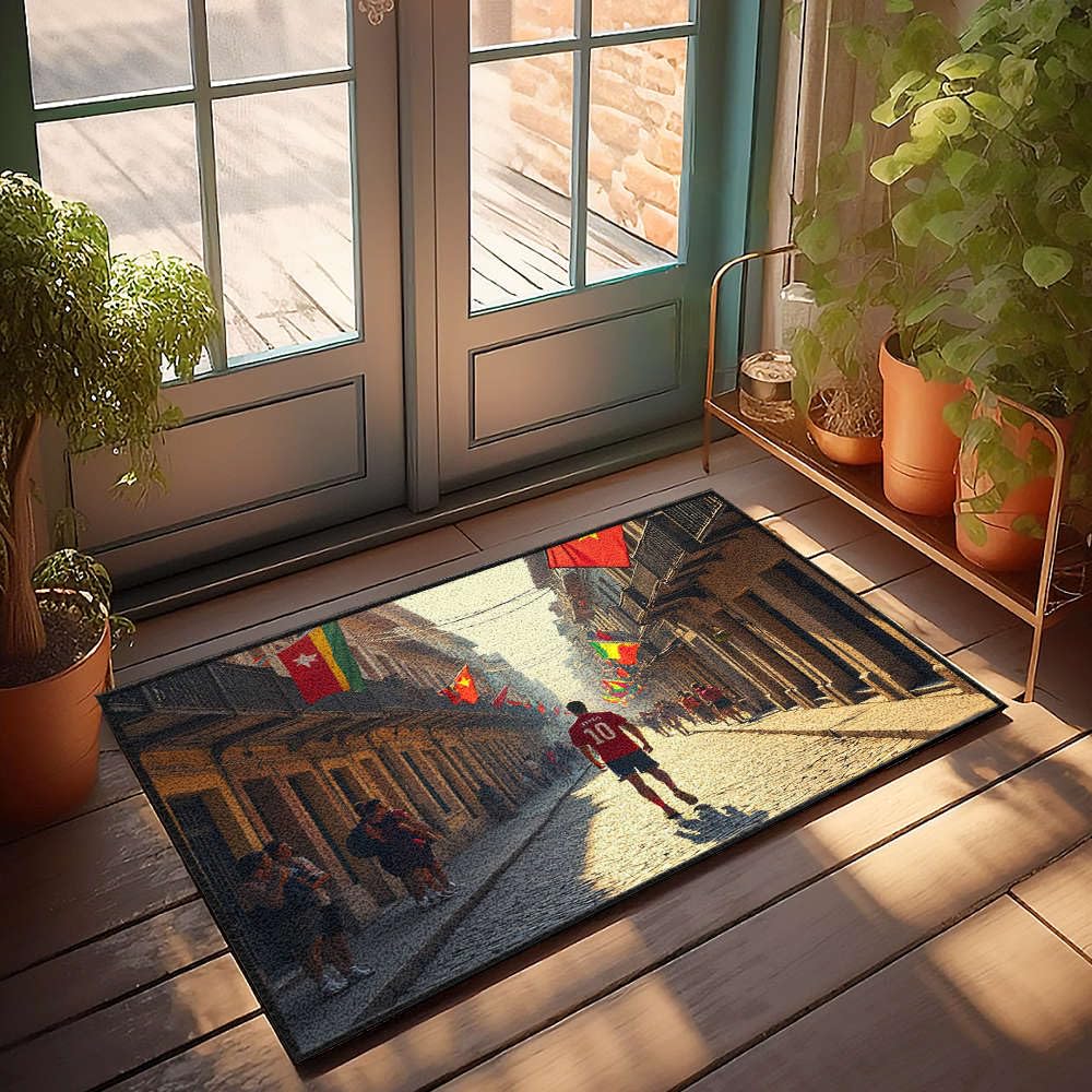 Paillasson chaussures bienvenue home 65 x 90 cm absorbant et antidérapant