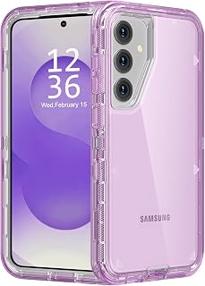 for Samsung Galaxy S25 Case, Heavy Duty Shockproof Protection Phone Cases, Anti-Drop, Dual Layer Transparent Protective Cover Compatible with S25 6.2 inch, Crystal Purple
