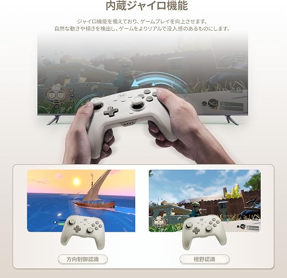 Bigbig Won wireless controller for PC, 6-axis gyroscope, dual shock, 128-stage macro programming, NFC, Turbo, Bluetooth game controller, for Windows 10/Android/iOS/PC