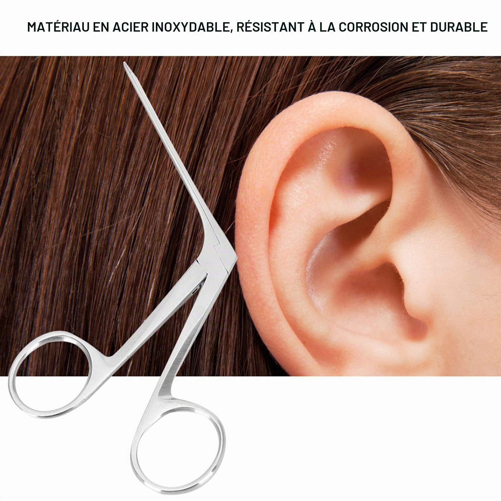 Pince Auriculaire Professionnelle, Pince Auditive De Nettoyage D'oreille En Acier Inoxydable Durable Et Sûre Pour le Traitement des Oreilles Nettoyage des Oreilles 7.5cm
