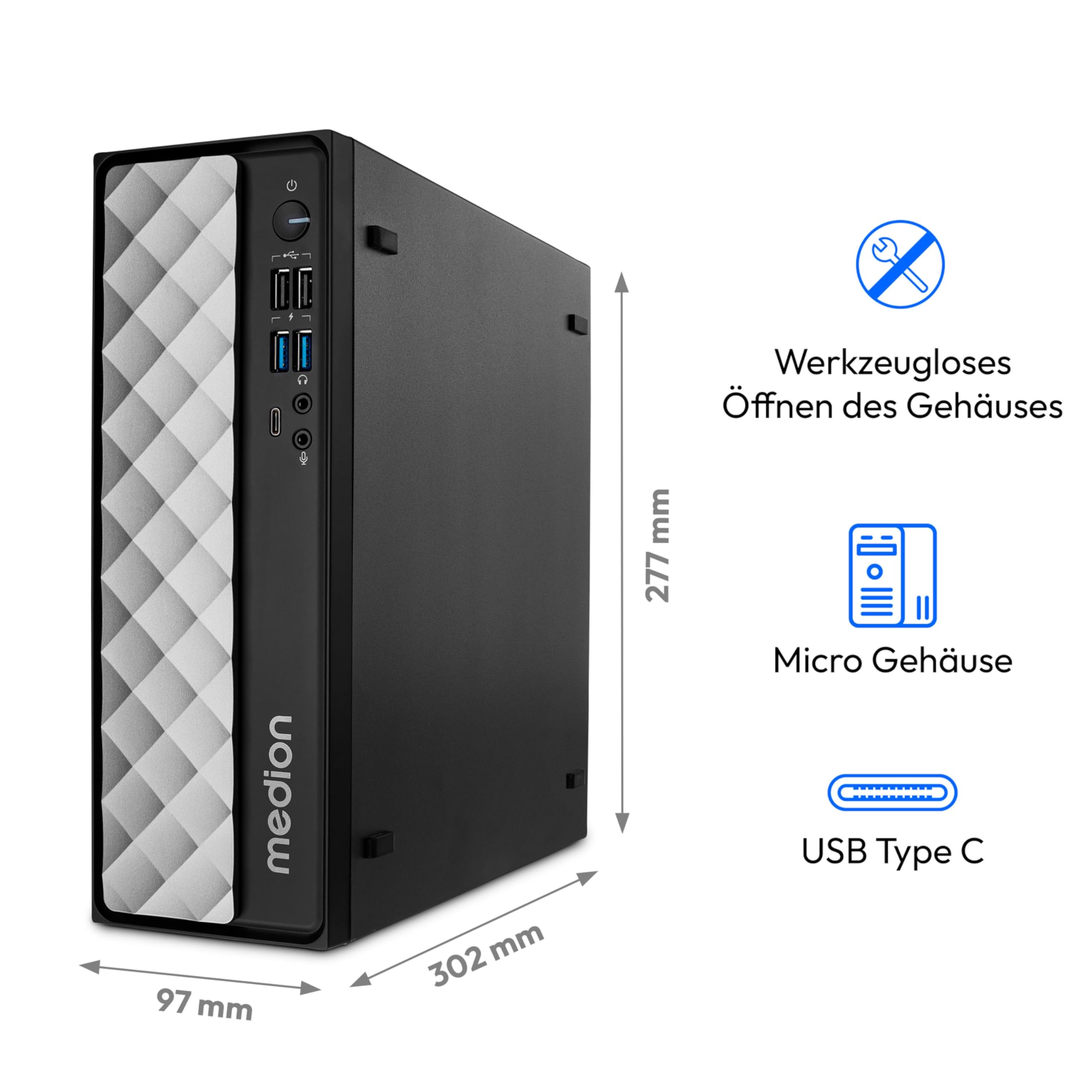 PC de Bureau - MEDION - T80 MD34590 - i7-12650H 2,3GHz - RAM 16Go - SSD 1To - Carte graphique intégrée - Win 11