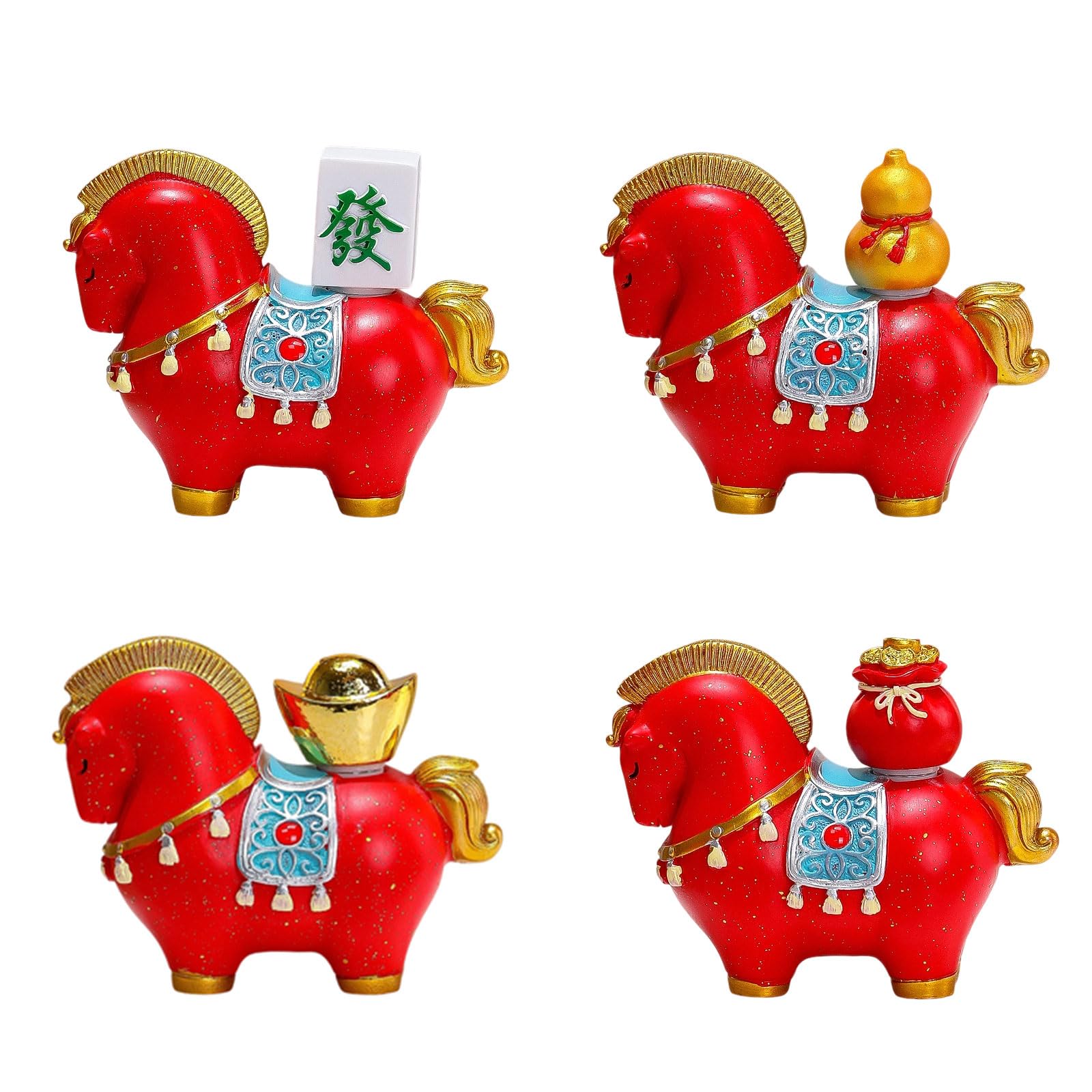 Figurine cheval en résine du zodiaque, cadeau idéal de Nouvel An chinois