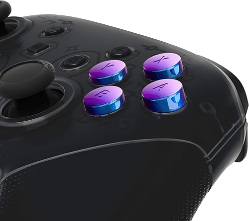 eXtremeRate Chameleon - Botones ABXY intercambiables color morado y azul para controlador Nintendo Switch Pro, repuesto intercambiable ABXY para