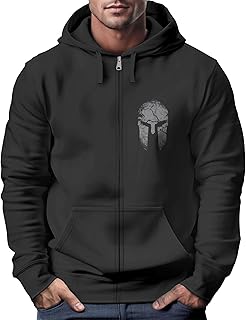 Neverless
Sparta Men's Zip Hoodie with Hood Print Motif Zip Jacket Fashion Street Style