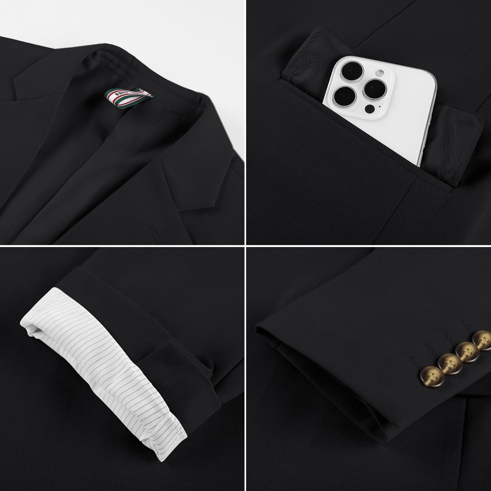 PJ PAUL JONES Costume 2 pièces pour homme, costume de mariage, smoking, coupe régulière