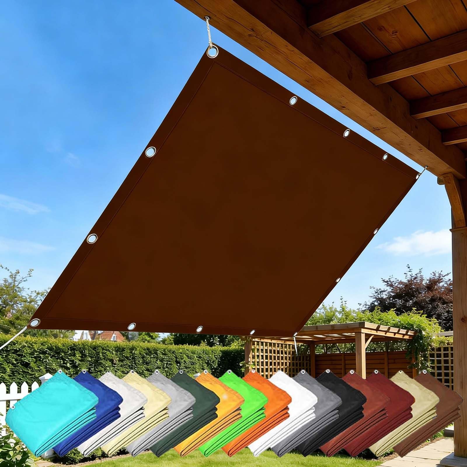 Voile d'ombrage rectangle imperméable anti-UV 98% pour terrasse