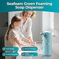 Vista 7 de Seafoam Automatic Foaming Soap Dispenser - Touchless Hand Sensor, 4 Foam Settings, USB-C 1200mAh Large Capacity Rechargeable, Modern Design for