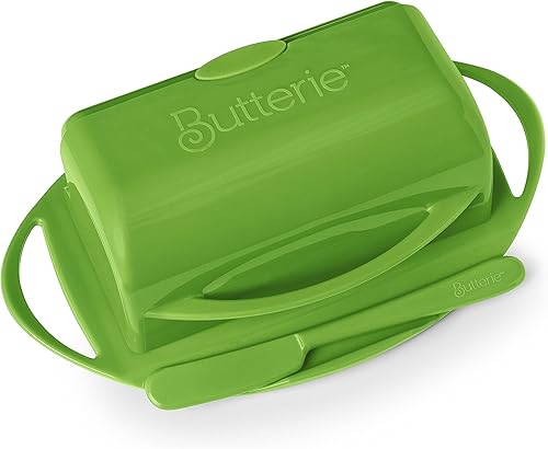 Miniatura 6 de Butterie Mantequillera abatible con tapa y esparcidor de cuchillos a juego para encimera con pinzas para tostadora, bandeja de mantequilla sin