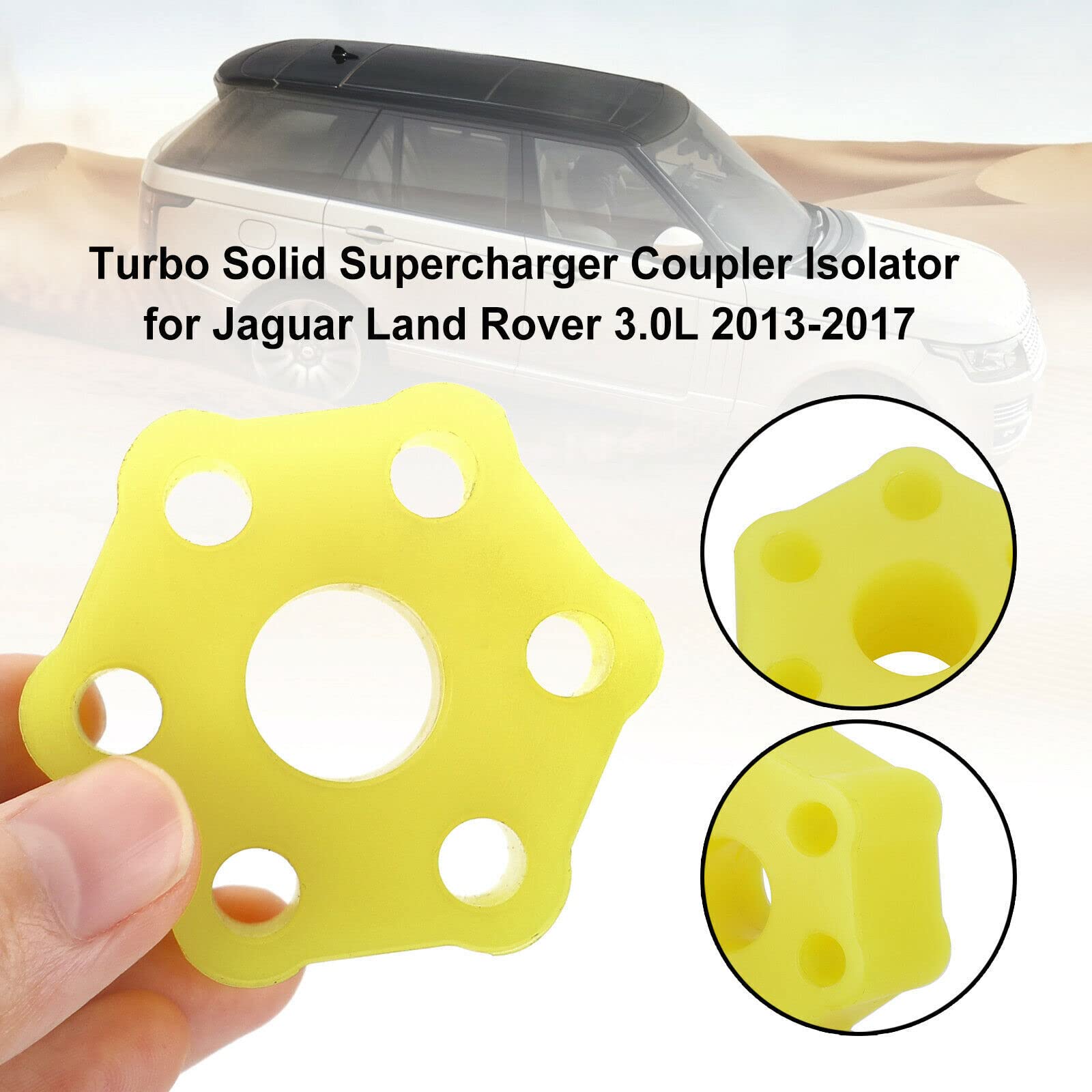 Supercharger Koppler Isolator passend für Jaguar F-Pace F-Type XF XE Land Rover Discovery Range Rover 3.0L Auto Solid Supercharger Gelb 1 Stück
