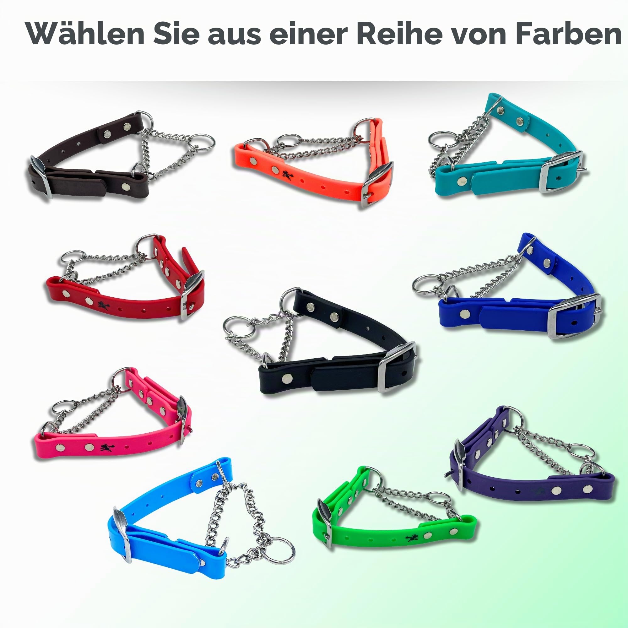 Martingale Halsband für Hunde, Biothane, Edelstahl-Hardware, kein Ziehen, professionelle Qualität, Größe M, Schwarz