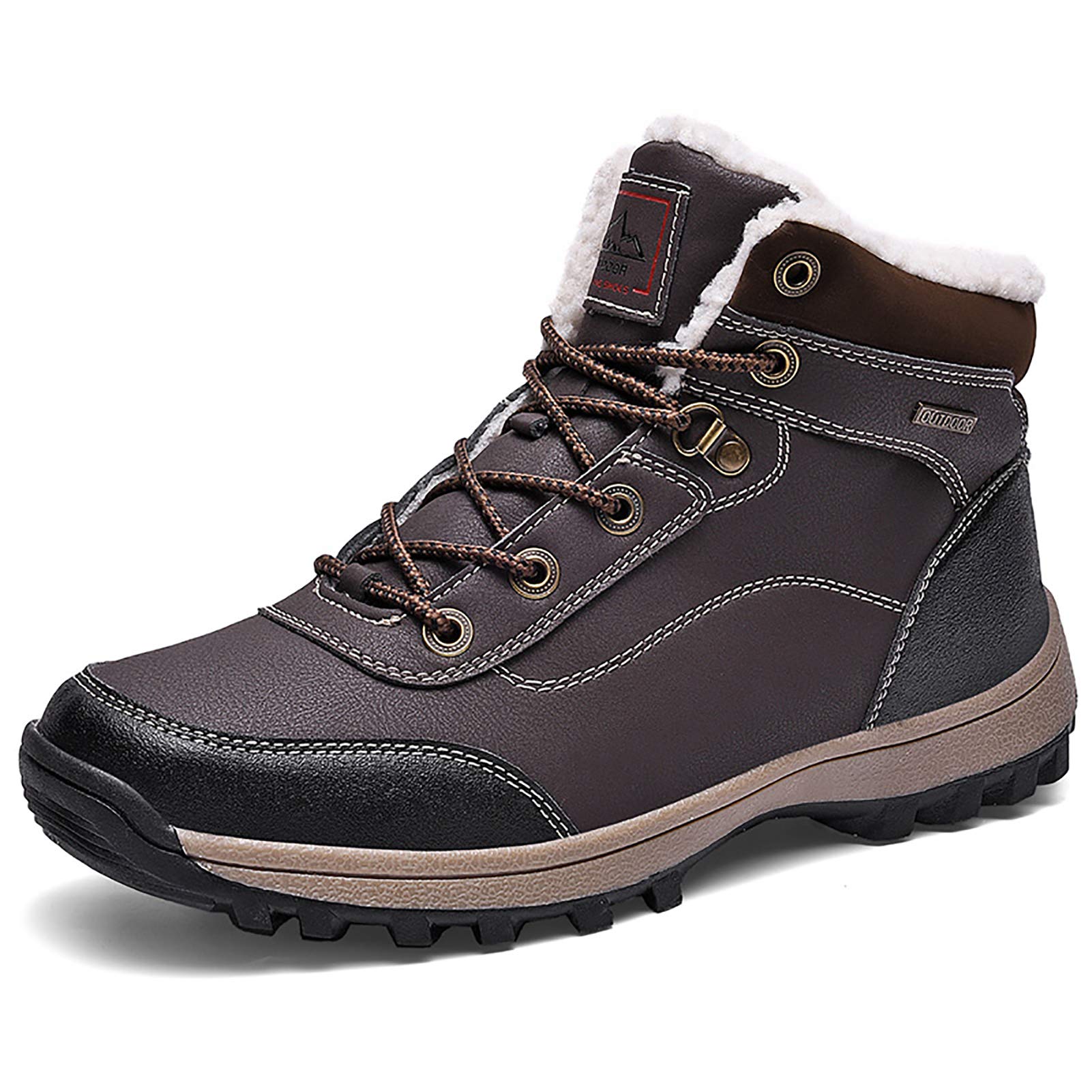 Hiking Boots Mens Fur Lined Work Boots Winter Boots Mens