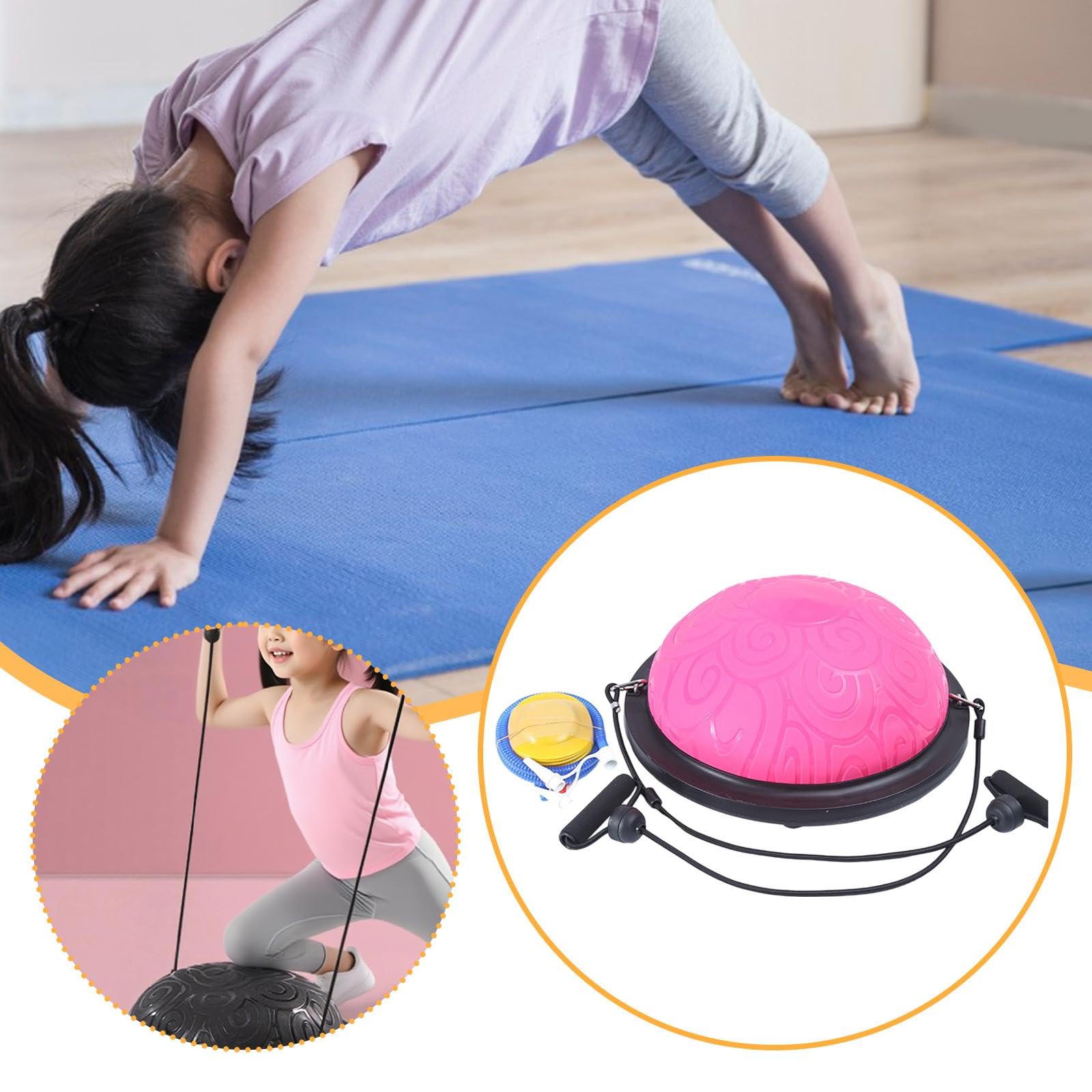 Gralara Gleichgewichtsball Balance Halber Gymnastikball Trainingsgerät mit Starker Tragfähigkeit für Abwechslungsreiches Training für Alle Fitnessleve
