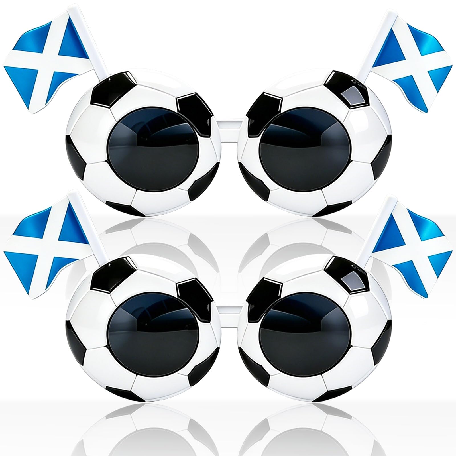 2PCS World Cup Football Glasses 2026 for Fans, Funny Scotland Flag Glasses for World Cup Decorations 2026,Themed Birthday Party Supplies for Football Events Photo Sports Parties Game Day Celebrations