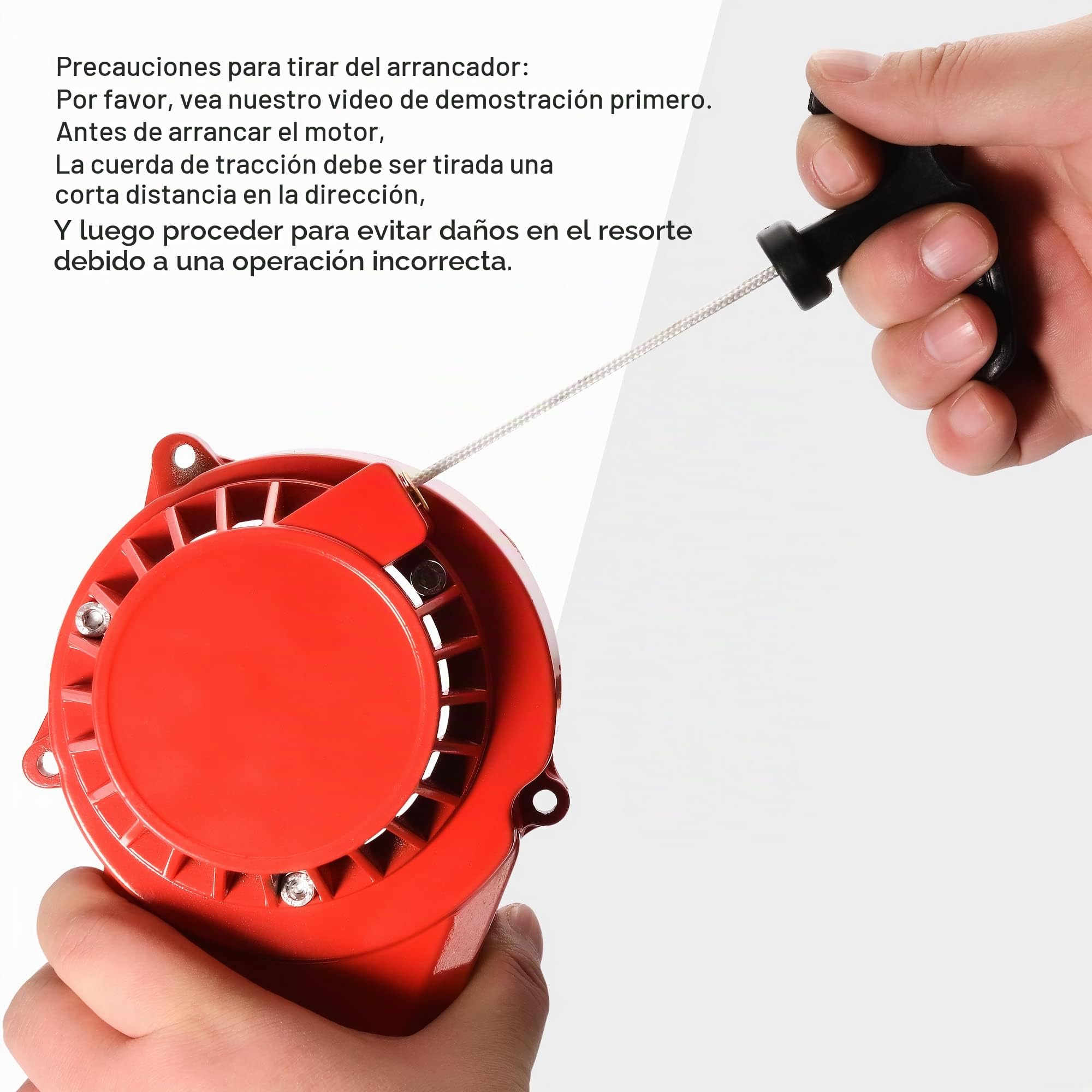 GOOFIT AleacióN Roja Tira Arranque De Retroceso Con Volante De Aleta 18 Reemplazar Para 2 Stroke 43cc 47cc 49cc ATV Mini Dirt Bike Scooter Brush Cutter Water pump