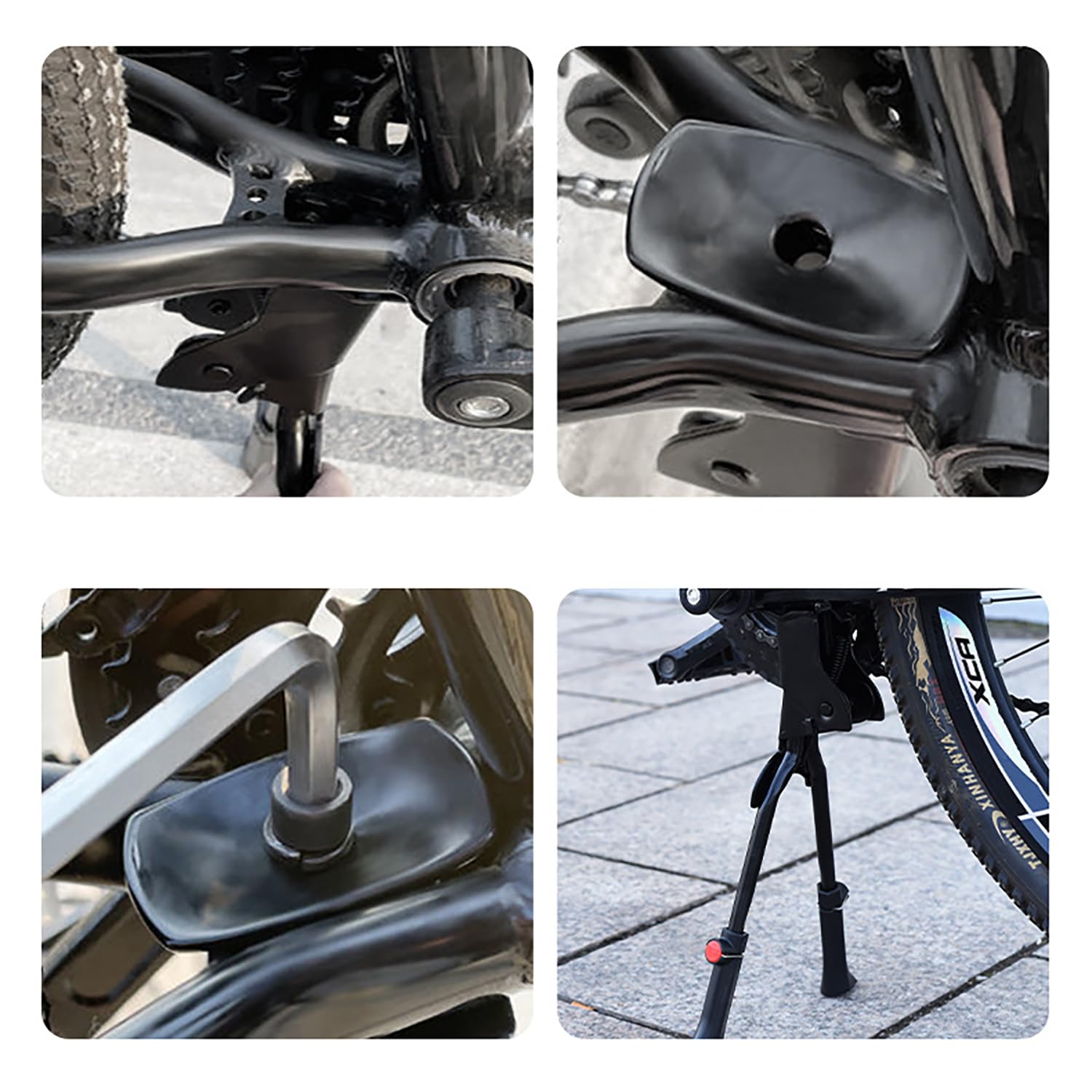 Cavalletto Bici a Doppia Gamba - 1 Pezzo, Nero, Cavallettoer per Bicicletta Regolabile, Supporto a due Gambe, Adatto a Diversi Tipi di Biciclette, tra cui Mountain Bike e Altre