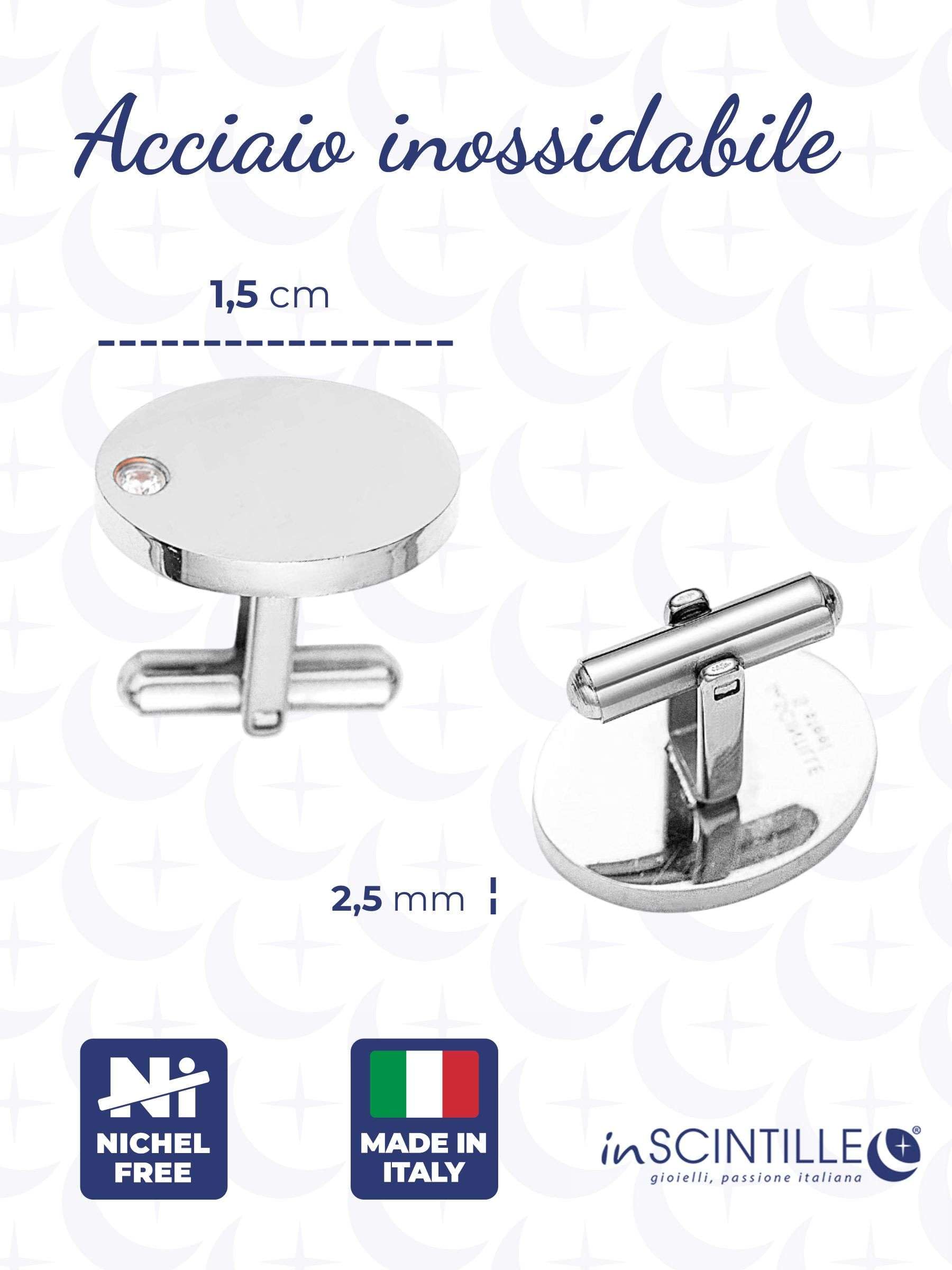 inSCINTILLE Boutons de Manchette Homme en Acier Inoxydable – Élégants pour Mariage, Bureau et Cérémonies – Coffret Cadeau Inclus