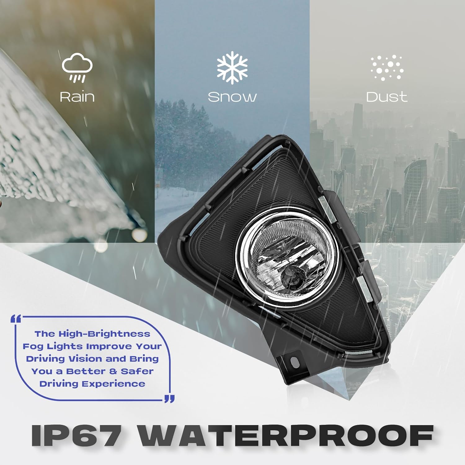 RP Remarkable Power, Fog Light for 2016 2017 2018 RAV4 Front Pair with Wiring Harness& Switch Halogen Bulbs Bumper Lamps Set Clear Lens FL7003