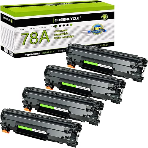 greencycle Paquete de 4 cartuchos de tóner láser de repuesto para HP CE278A 78A compatibles con impresoras HP Laserjet P1606dn P1566 M1536dnf M1536 disponible en Yaxa Venezuela