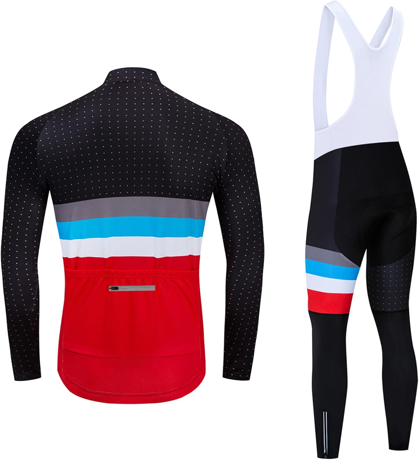 Miniatura 2 de Coconut Ropamo CR - Conjunto de ropa de ciclismo para hombre, de manga larga, con cremallera, bolsillo y babero acolchado 3D