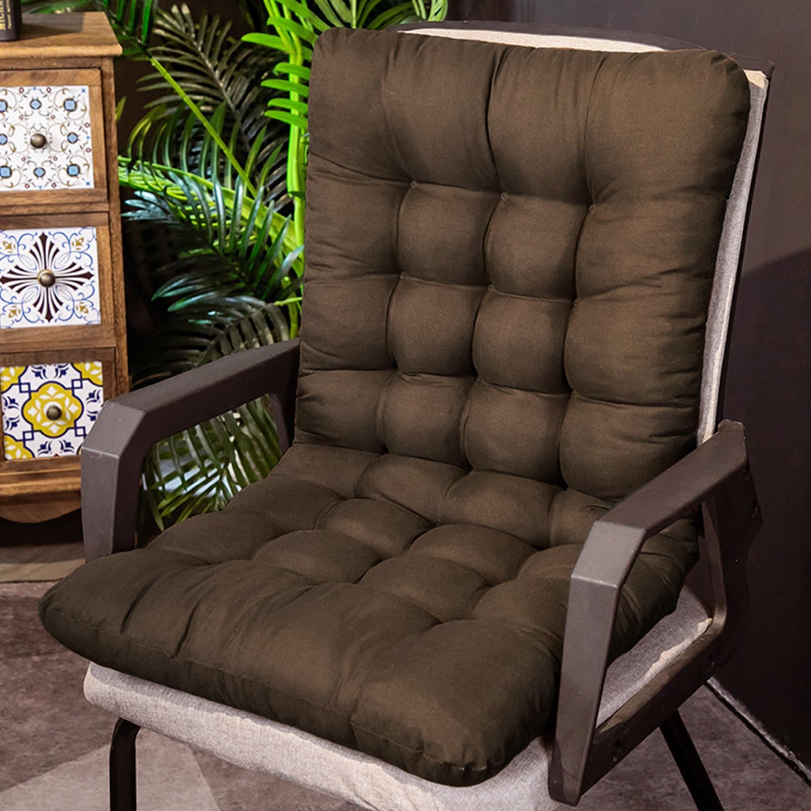 Cojín para silla antideslizante y grueso para mecedora de casa
