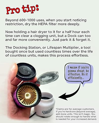 Miniatura 5 de Smoke Eraser V5  Filtro purificador de aire personal con más de 1000 usos  Elimina el olor y protege del humo de segunda mano Buddy Roommate Family