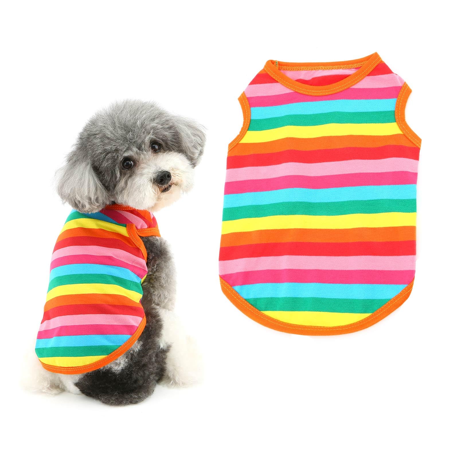 Amazon | Ranphy 犬服 虹柄 Tシャツ 春夏 ペット服 ドッグウェア 