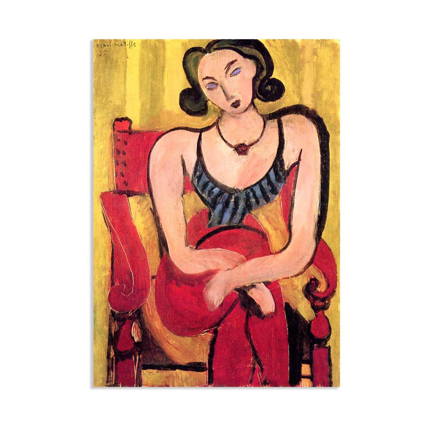 MYCGGDGH Henri Matisse Painting Reproduction Woman in Bathing Suit Henri Matisse abstract art canvas wall reproductions classic poster for living room Bathroom Office 85x60cm(33x24in) poster