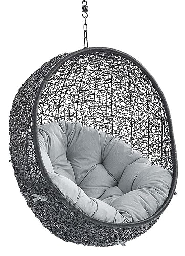 Modway EEI-3636-BLK-GRY Encase Swing Outdoor Patio Lounge Chair Without Stand,