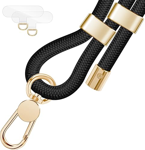 Miniatura 12 de UKON Cordón para teléfono celular, cordón cruzado con hebilla de metal de alta calidad con 2 parches para teléfono (azul) Azul,Beige,Verde,azul