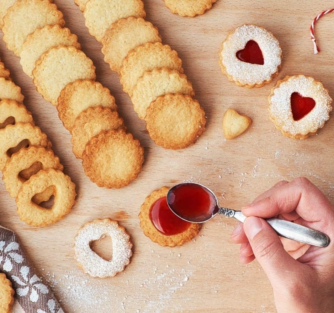 GWHOLE Mini Linzer Cookie Cutter Set, 8 Pcs Christmas Cookie Cutters