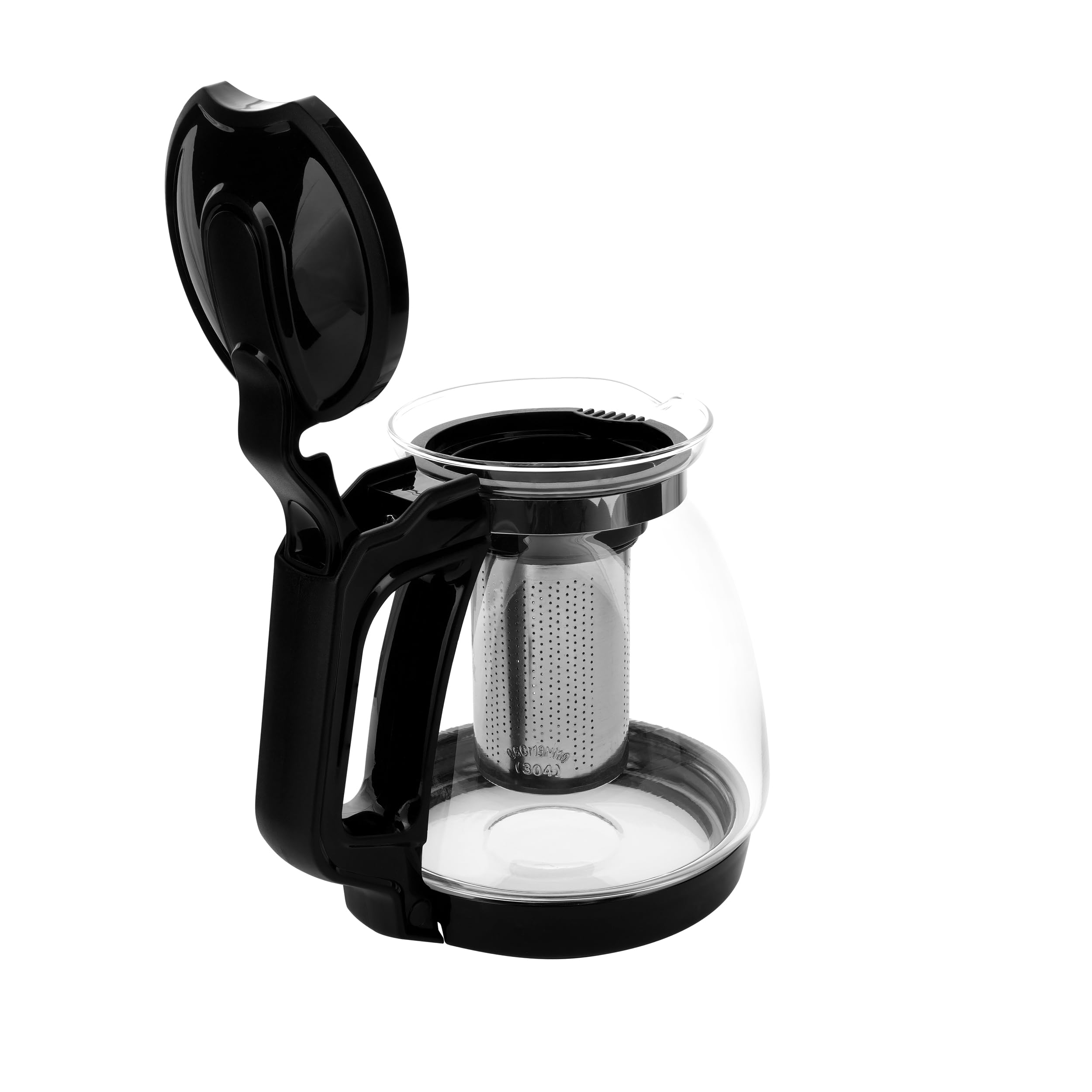 DMA-Z Teekanne Glas Hitzebeständig Glaskanne mit Deckel 1700ml Teekanne mit Siebeinsatz Teekanne mit Edelstahl Filter Sieb Tea Maker Teekanne mit Sieb Glas Tee Kanne (1700 ml)
