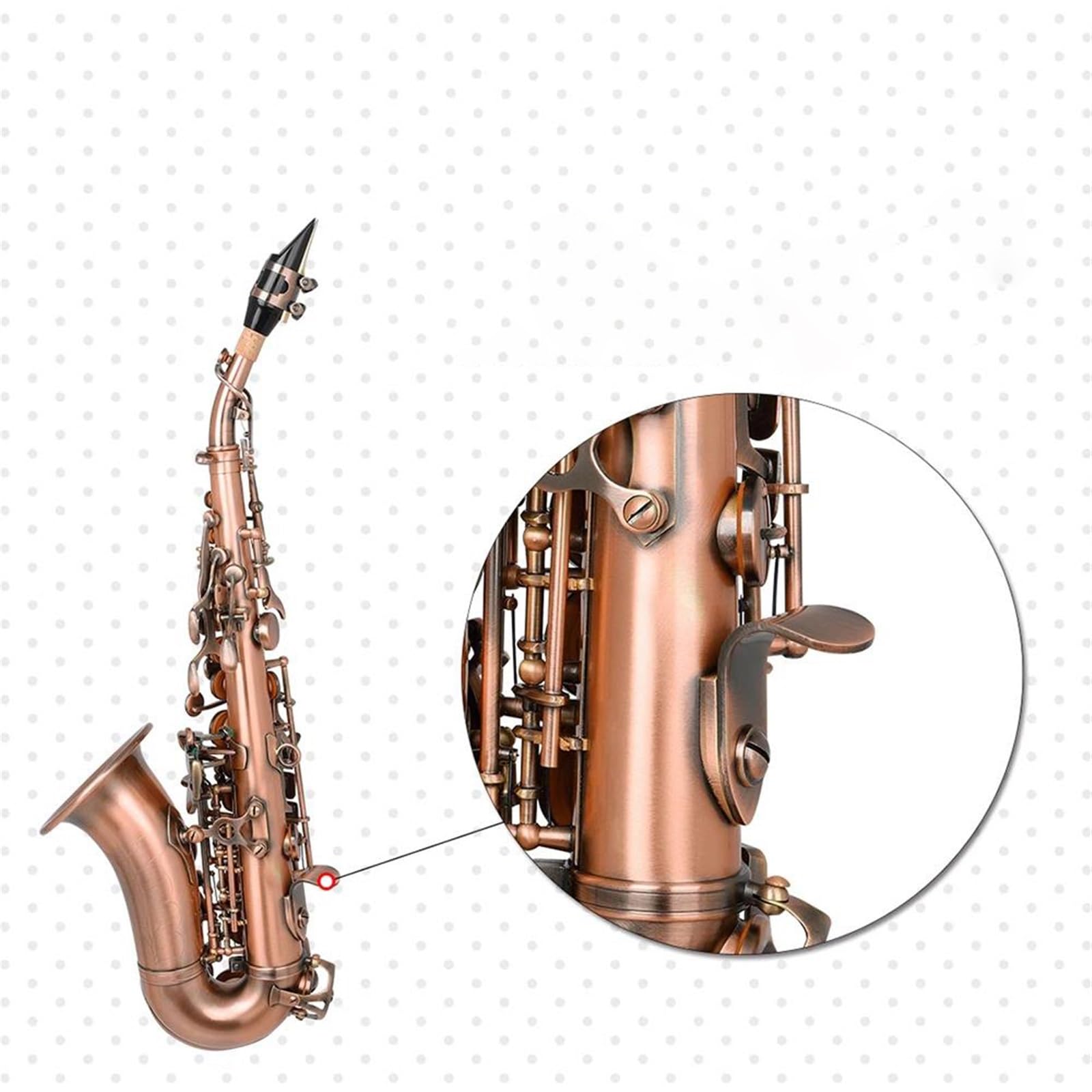 Bb Tone Saksofon Sopranowy Saksofon Mosiężny B Płaski Saksofon Instrument Dęty Drewniany Instrument Muzyczny Z Akcesoriami Saksofonowymi profesjonalny Saksofon