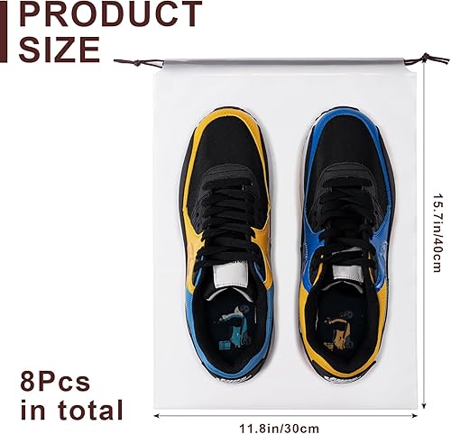 Miniatura 2 de Bolsas de zapatos transparentes para viajes con cuerda, bolsa de zapatos transparente grande, 11.8 x 15.7 pulgadas, bolsas de zapatos de viaje