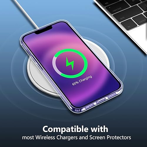 Miniatura 6 de SPIDERCASE Funda diseñada para iPhone 12iPhone 12 Pro, transparente, no amarillea, con 2 protectores de pantalla de vidrio templado, funda delgada