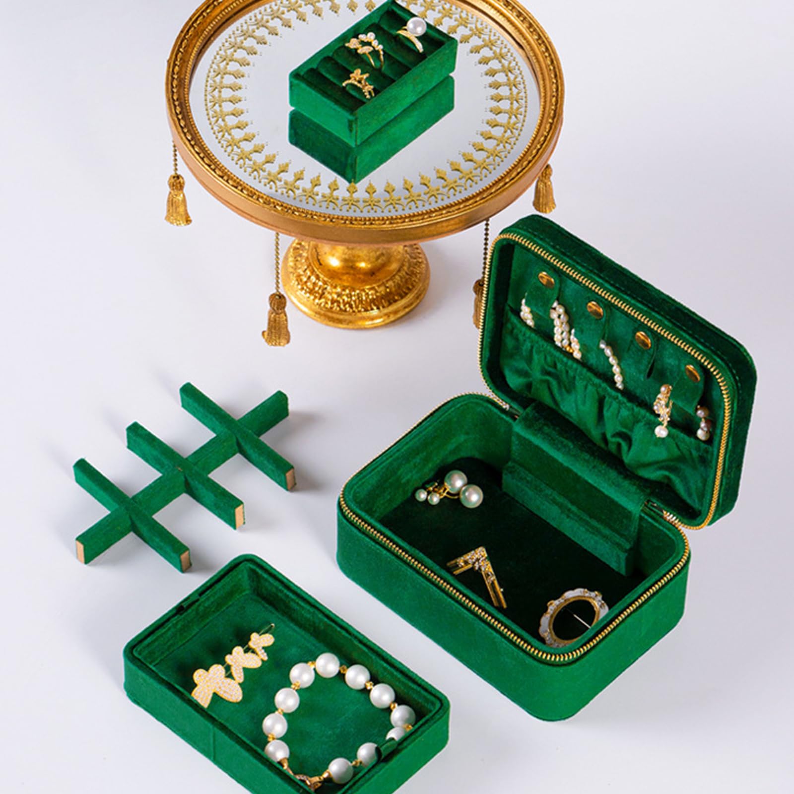 Estuche de exhibición de joyería, caja de almacenamiento de collares, caja elegante, soporte portátil para collares, adecuado para estuche de collar