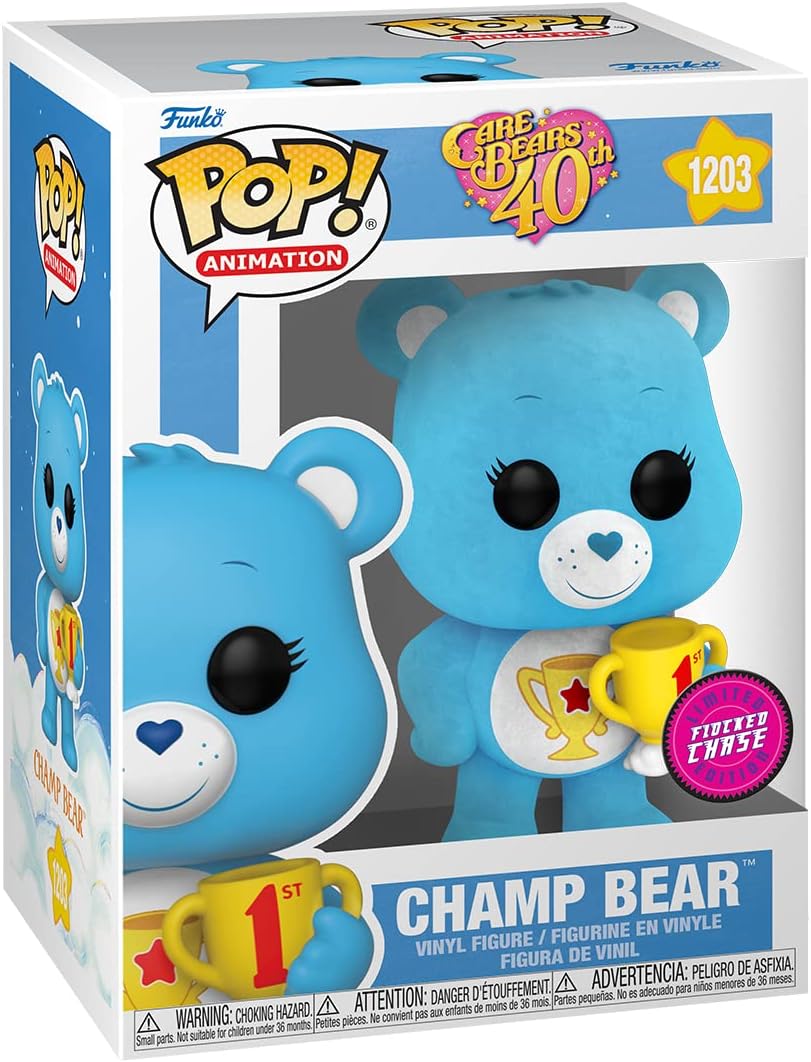 Funko Pop! Animation: Care Bears 40th Anniversary - Champ Bear with Flocked Chase (Styles May Vary)