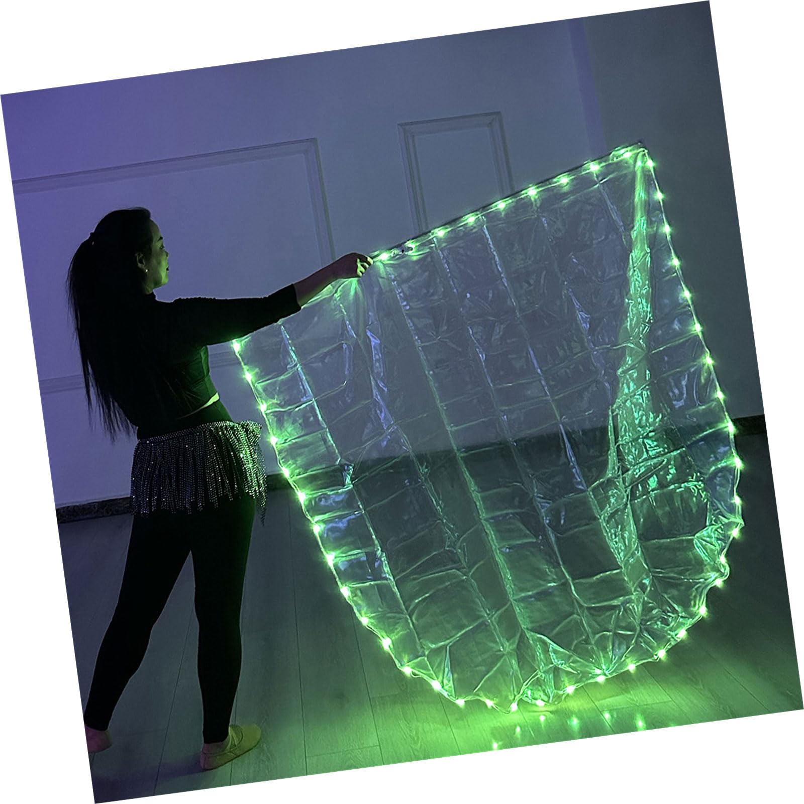 Jazuaiao Worship Dance Flag with Flexible Poles Semicircular Design LED Praise Banners for Spiritual Expression and Retractable Flag Poles