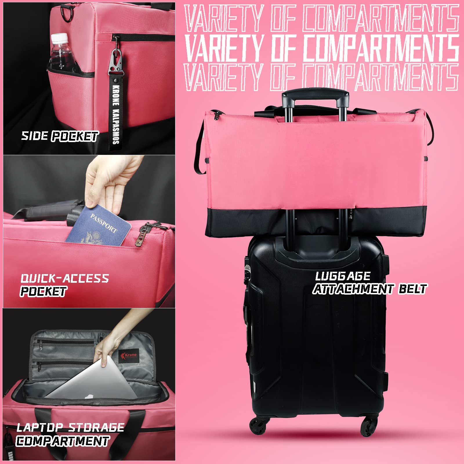 Krone Kalpasmos-classic - Borsa da viaggio per sneakerhead, idea regalo, borsa da palestra multifunzione, con 3 divisori regolabili e tracolla, in nylon