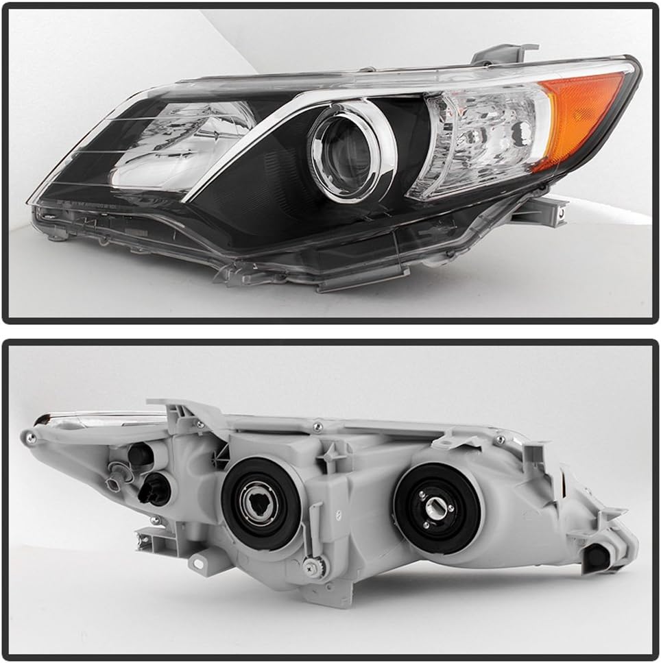 ACANII - For 2012 2013 2014 Toyota Camry Black Housing Projector Headlights Headlamps Assembly Driver + Passenger Side