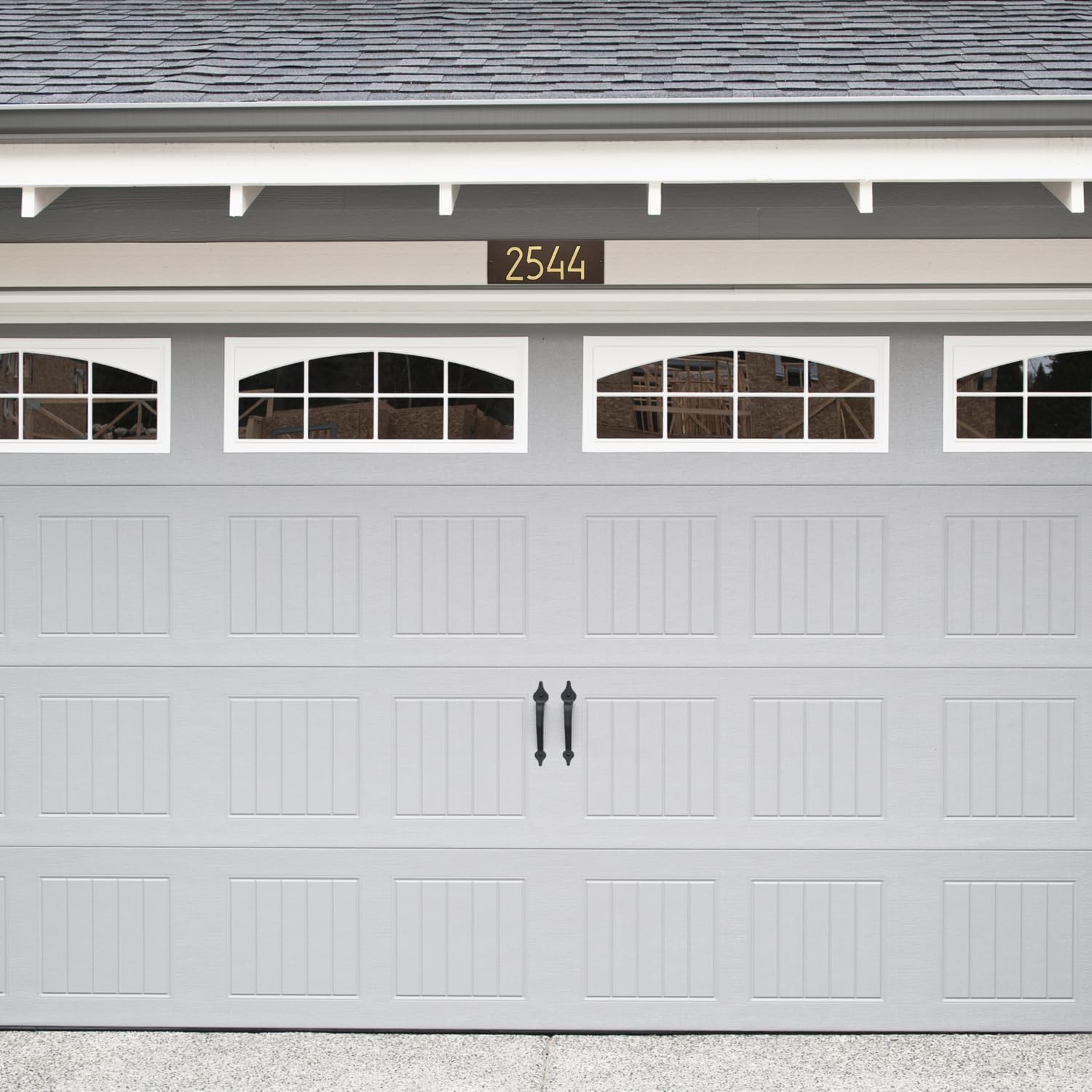 Whitehall Personalized Cast Aluminum Address Plaque, Custom Modern Horizontal House Number Sign, 14.5 x 5.5 inch Rectangle, Black with Goldtone Numbers