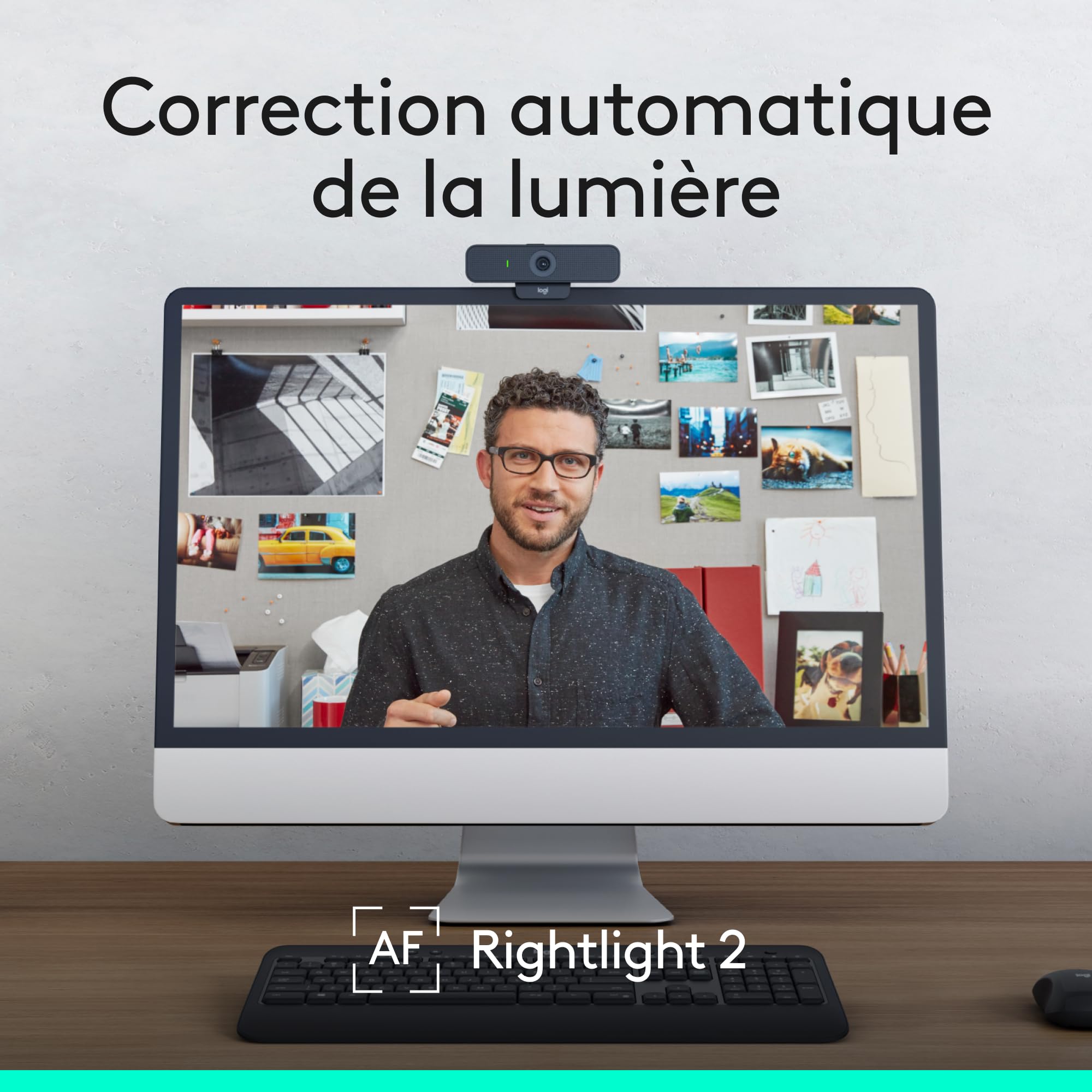 Logitech C925e, Webcam Professionnelle, vidéo HD 1080p/30 IPS, Correction lumière, autofocus, Son Clair, obturateur confidentialité, pour Microsoft Teams, Google Meet, Skype, WebEx, Cisco – Noir