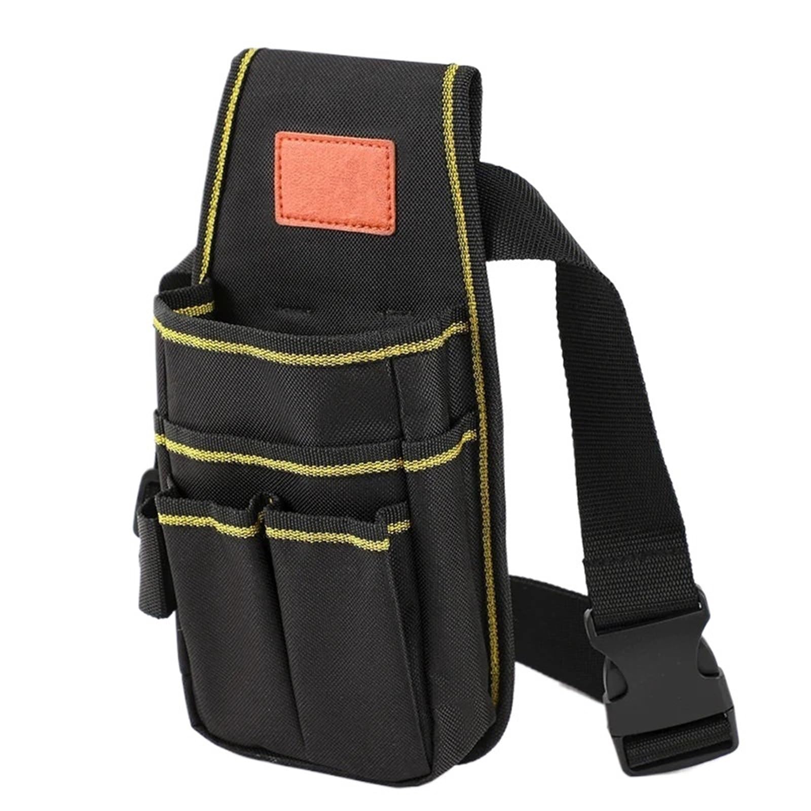 Small Tool Bag Pocket Tool Pouch Belt Pouches With Clip Utility Mini Organizer For Carpenter,Construction(Black Yellow)