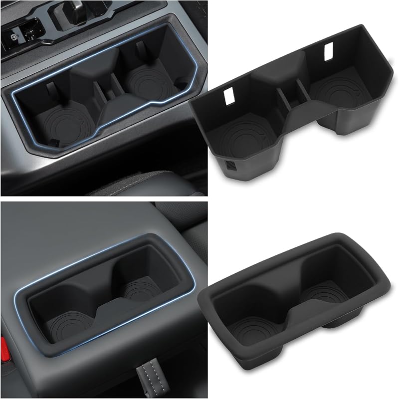 Inserto de porta-copos do console central Autorder para Toyota RAV4 2026 – 2 unidades, preto