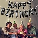 FI - FLICK IN Happy Birthday Black Foil Balloons for Party Decorations, Black Happy Birthday Alphabet Banner for Birthday Décor, Party Decor for Men, Boys, Girls, Women, Friends & Family gallery image
