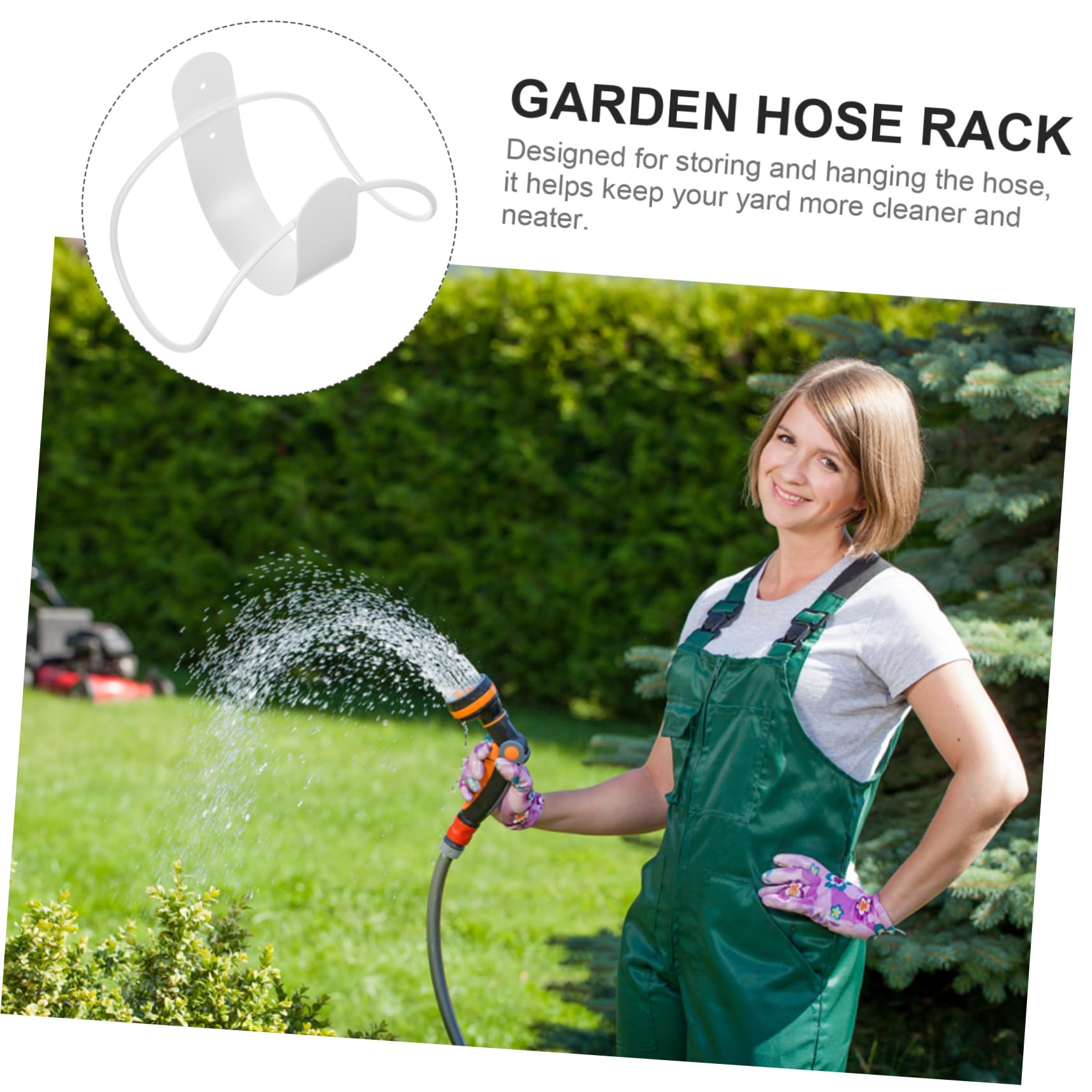 Edelstahl Gartenschlauch Aufbewahrungshaken für Wandmontage Weiß