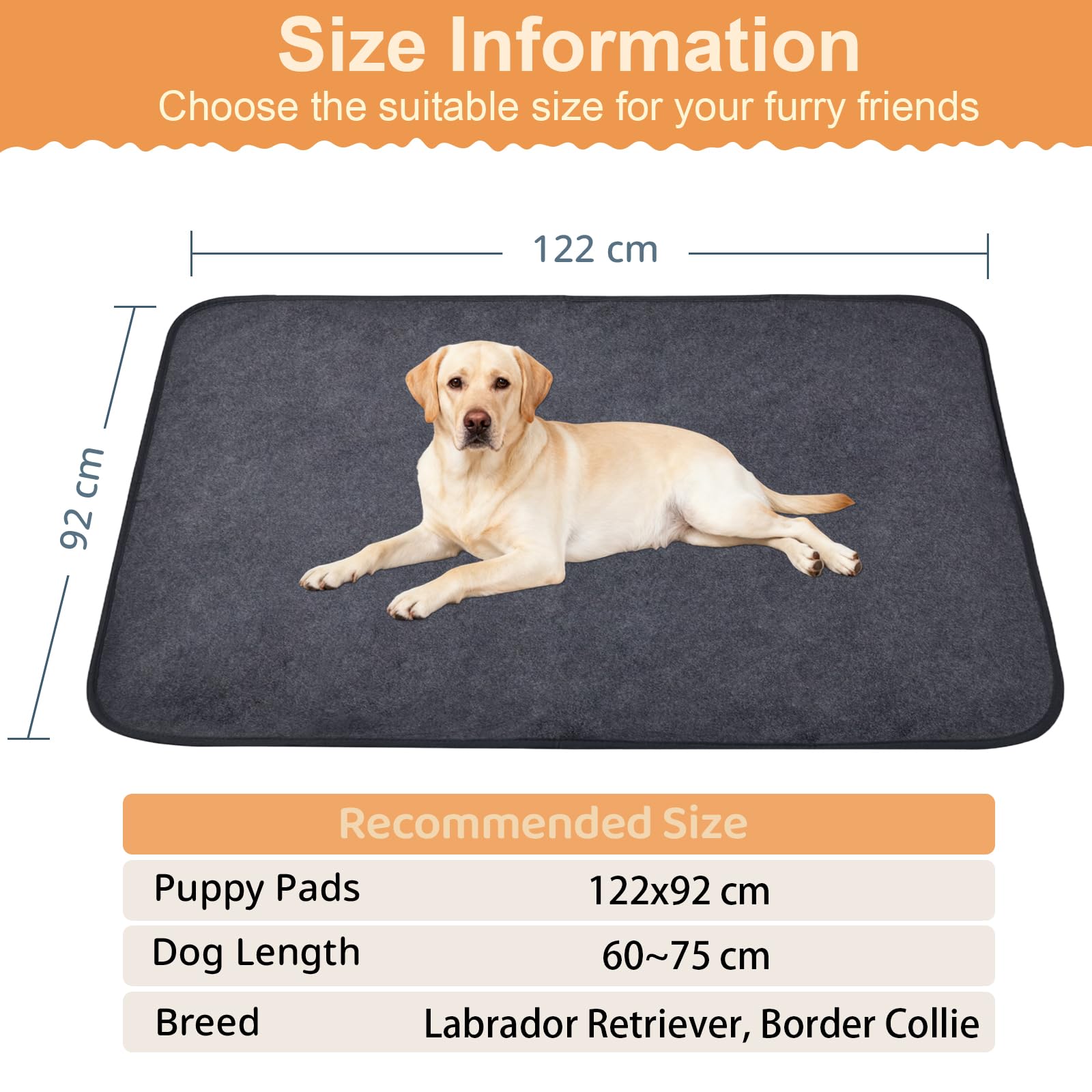 Traversine Cani 122x92 cm, 2 pezzi Tappetini Igienici per cani Traverse Lavabili, Tappetino Toilette per cani pipi Assorbenti, Puppy Pads for gabbia, recinto, divano, letto