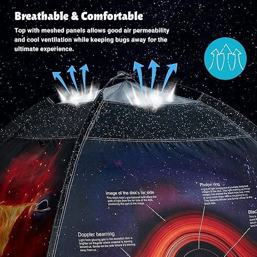 Miniatura 9 de Space World Play - Tienda de campaña para niños con cúpula de galaxia para niños y niñas, tienda de campaña emergente imaginativa para niños y